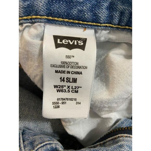 Levi's 550 Boy's Size 14 Slim Medium Wash Denim Blue Jeans - Picture 7 of 7